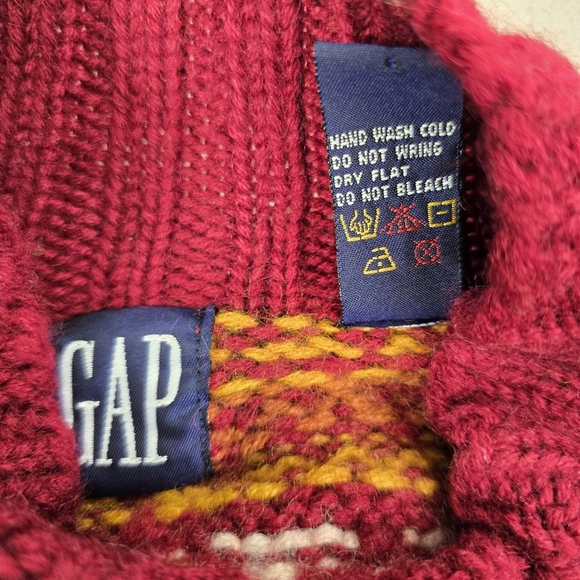 Gap Vintage fair isle wool mockneck sweater size M - Picture 9 of 9
